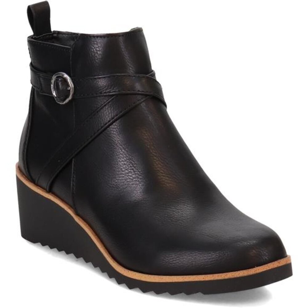 Womens Zinfandel Bootie Faux Leather Wedge Heel Side Zip Comfort Shoes